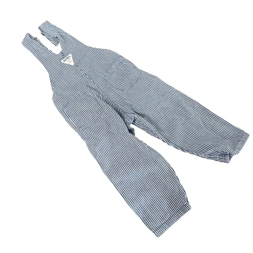 Vintage OshKosh B'gosh Hickory Stripe Overalls Toddler 3T
